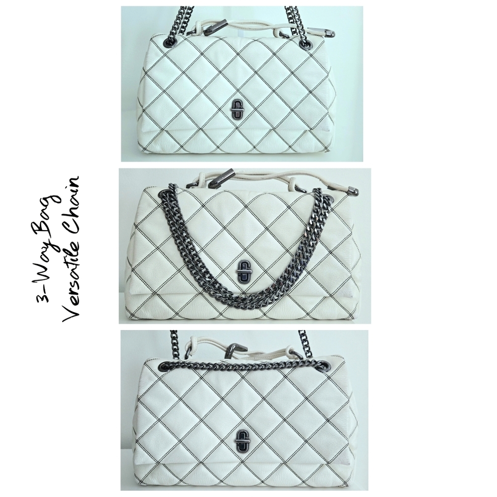 Authentic MARC‎ JACOBS Dual Chain Quilted Leather Crossbody Shoulder Bag - Picture 16 of 16